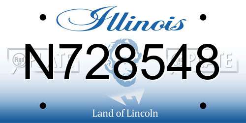 N728548 Illinois License Plate