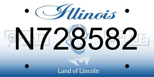 N728582 Illinois License Plate
