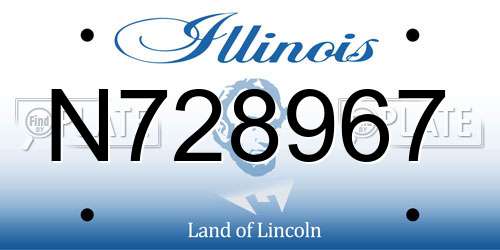 N728967 Illinois License Plate