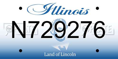 N729276 Illinois License Plate