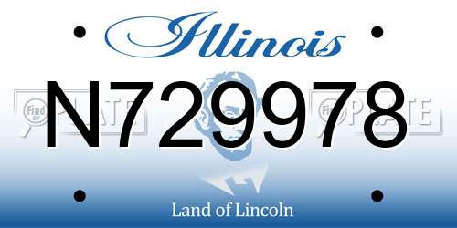 N729978 Illinois License Plate