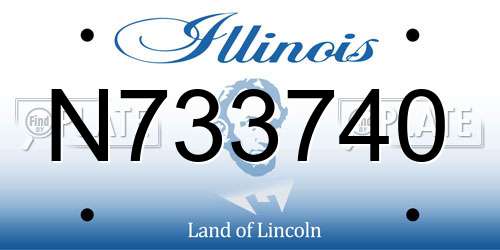 N733740 Illinois License Plate