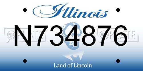 N734876 Illinois License Plate