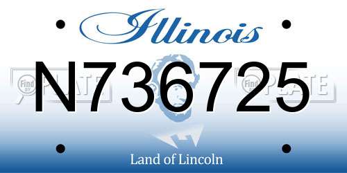 N736725 Illinois License Plate