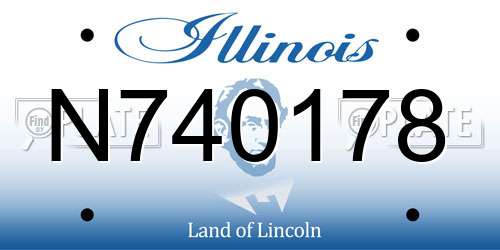 N740178 Illinois License Plate