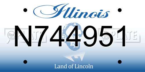 N744951 Illinois License Plate