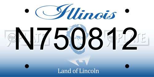 N750812 Illinois License Plate