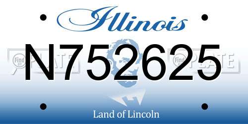 N752625 Illinois License Plate