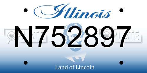 N752897 Illinois License Plate