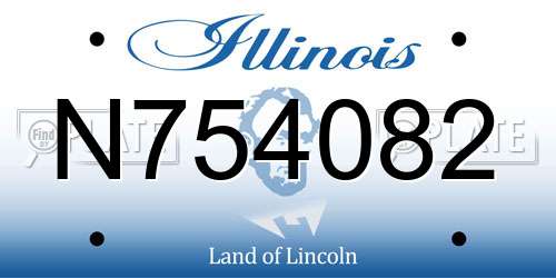 N754082 Illinois License Plate