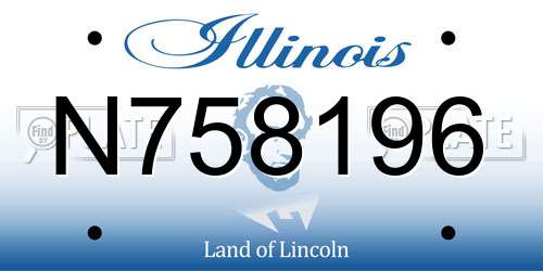 N758196 Illinois License Plate