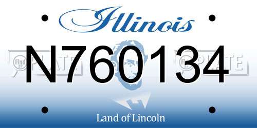 N760134 Illinois License Plate