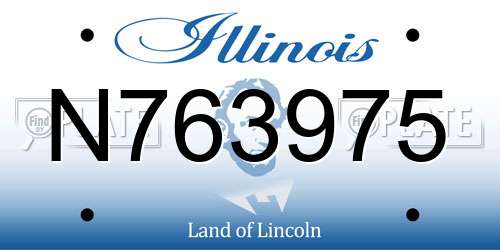 N763975 Illinois License Plate