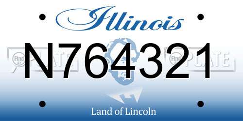 N764321 Illinois License Plate