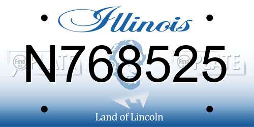 N768525 Illinois License Plate