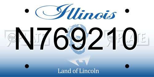 N769210 Illinois License Plate