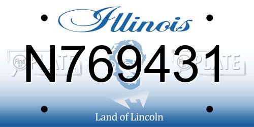 N769431 Illinois License Plate