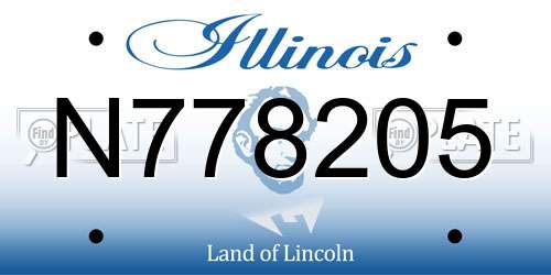 N778205 Illinois License Plate