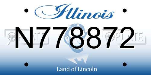 N778872 Illinois License Plate
