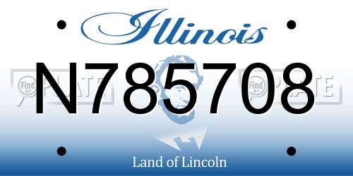 N785708 Illinois License Plate