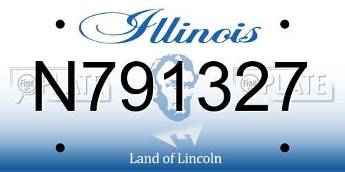 N791327 Illinois License Plate