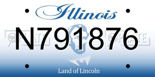 N791876 Illinois License Plate