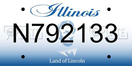 N792133 Illinois License Plate