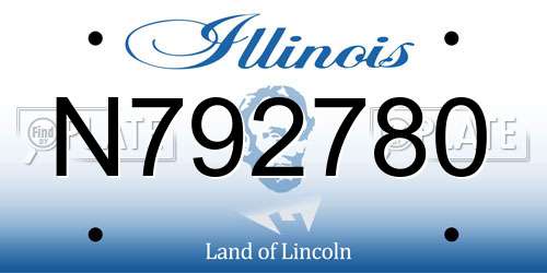 N792780 Illinois License Plate