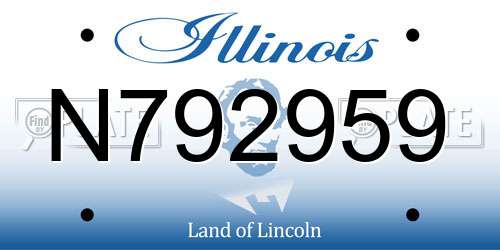 N792959 Illinois License Plate