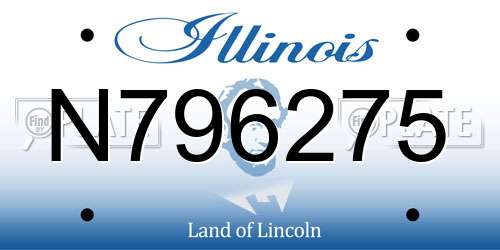 N796275 Illinois License Plate