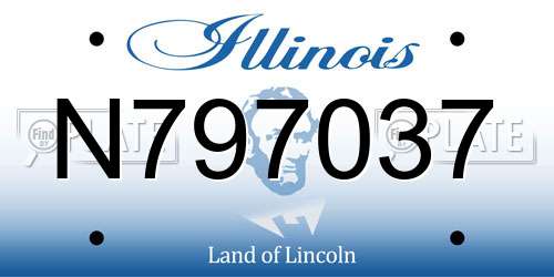 N797037 Illinois License Plate