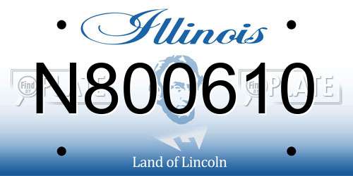 N800610 Illinois License Plate