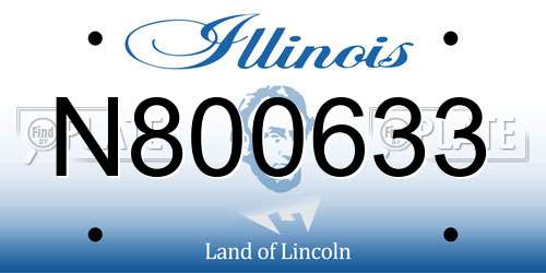 N800633 Illinois License Plate