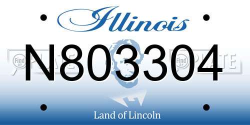 N803304 Illinois License Plate