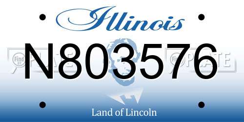 N803576 Illinois License Plate