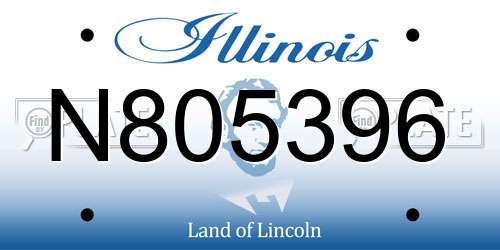N805396 Illinois License Plate