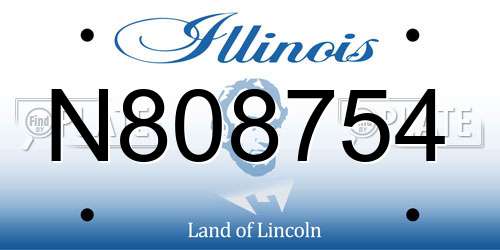 N808754 Illinois License Plate