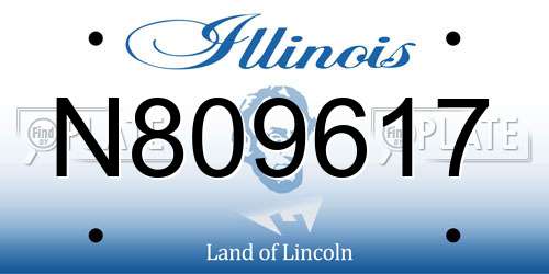 N809617 Illinois License Plate