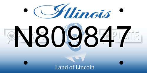 N809847 Illinois License Plate