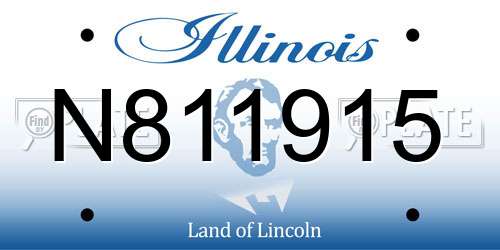 N811915 Illinois License Plate
