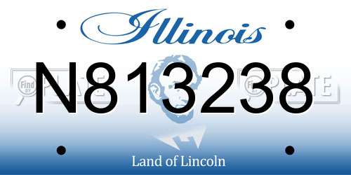 N813238 Illinois License Plate