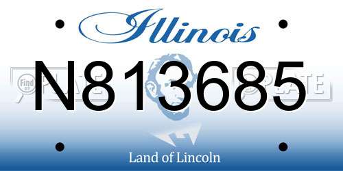 N813685 Illinois License Plate