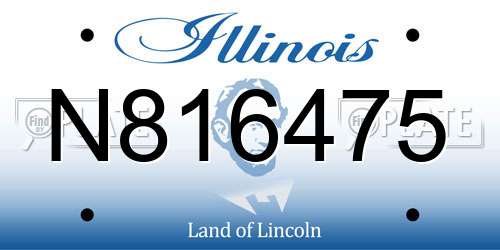 N816475 Illinois License Plate