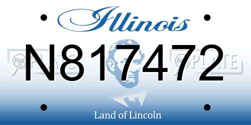 N817472 Illinois License Plate