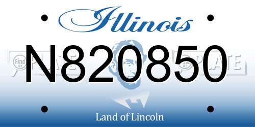 N820850 Illinois License Plate