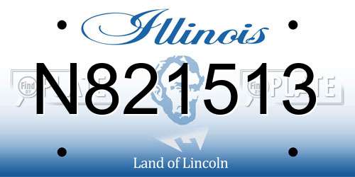 N821513 Illinois License Plate