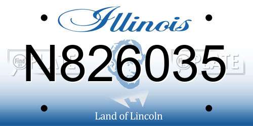 N826035 Illinois License Plate