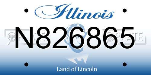 N826865 Illinois License Plate