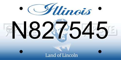 N827545 Illinois License Plate