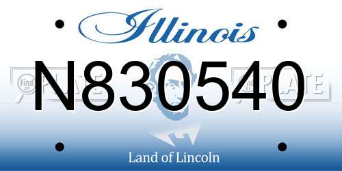 N830540 Illinois License Plate